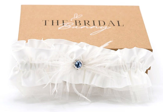 Arielle Luxe Blue Gem Bridal Garter