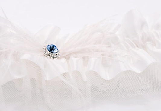 Arielle Luxe Blue Gem Bridal Garter