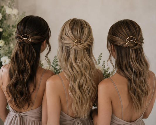3 x Boho Crescent Moon Hair Clips