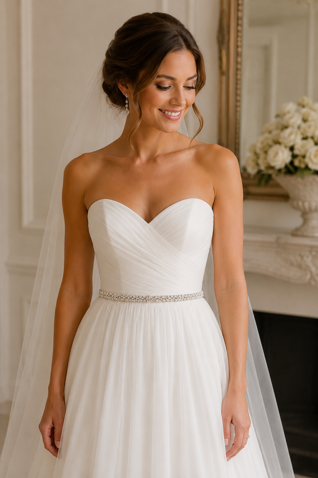 Libra Pearl Crystal Bridal Belt