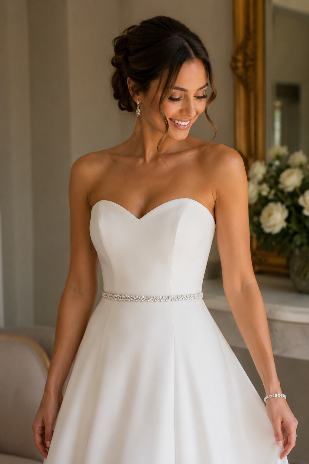 Libra Pearl Crystal Bridal Belt