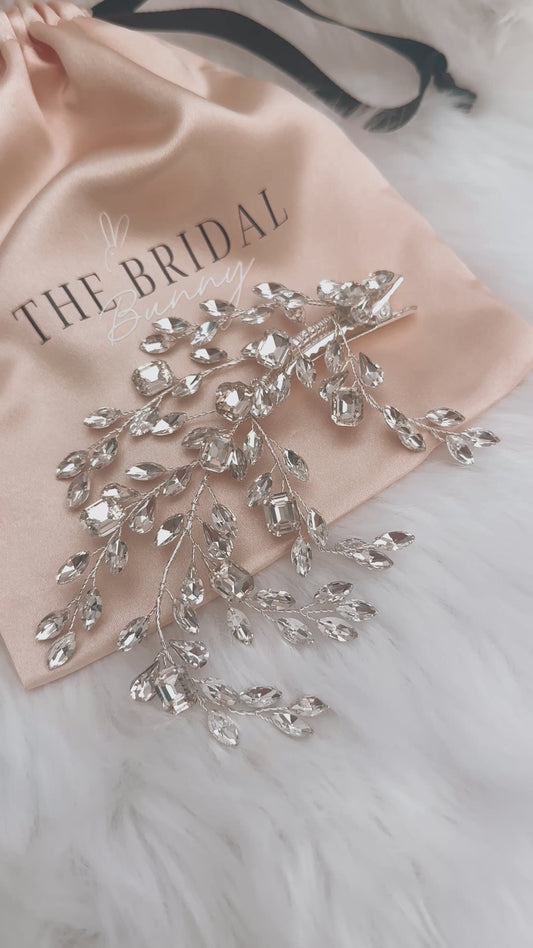 Olive Crystal Branch Bridal Head Piece